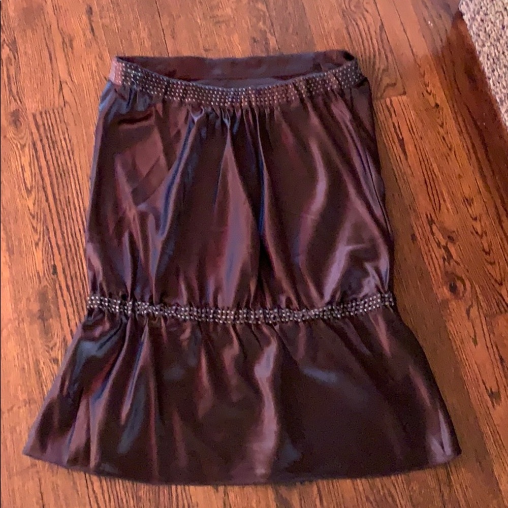 Silk, chocolate brown, strapless top, worn once